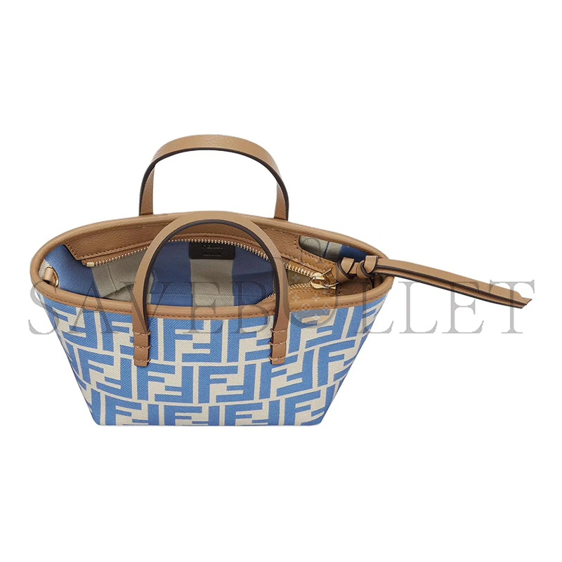 FENDI ROLL FF JACQUARD MINI TOTE BAG 8BS09ANWTF1NPY (18*14*12cm)
